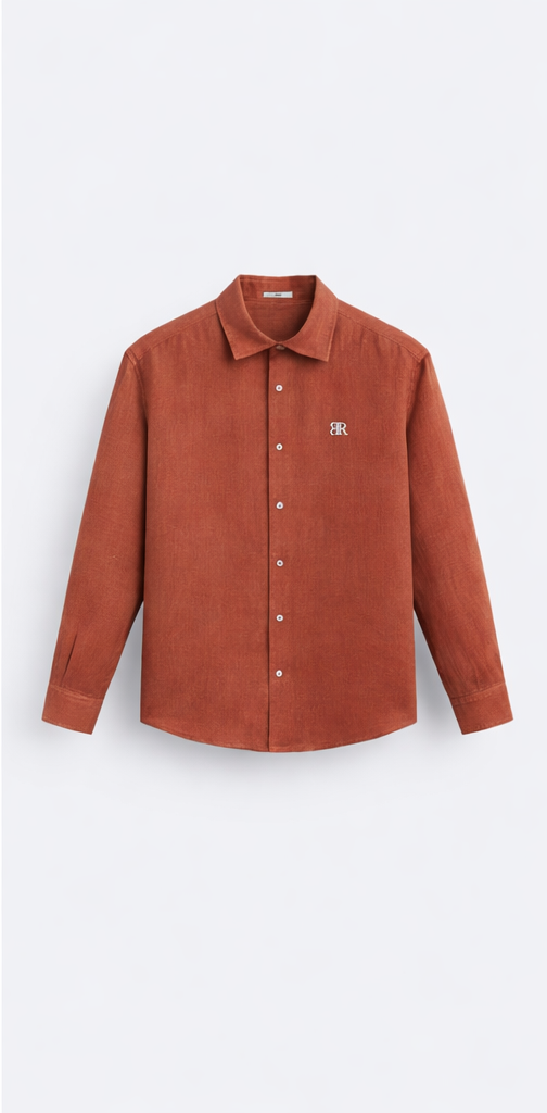 DUSTY BRICK LINEN SHIRT FOR MEN AND WOMEN